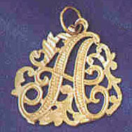 14K GOLD INITIAL CHARM - A #9557