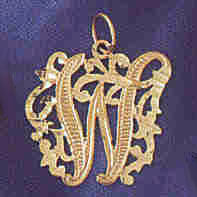 14K GOLD INITIAL CHARM - W #9557
