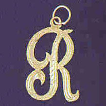 14K GOLD INITIAL CHARM - R #9559