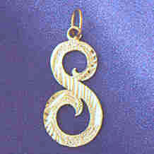 14K GOLD INITIAL CHARM - S #9559