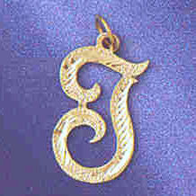 14K GOLD INITIAL CHARM - T #9559