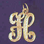 14K GOLD INITIAL CHARM - H #9560