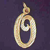 14K GOLD INITIAL CHARM - O #9560