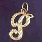 14K GOLD INITIAL CHARM - P #9560