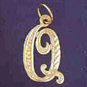 14K GOLD INITIAL CHARM - Q #9560