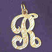 14K GOLD INITIAL CHARM - R #9560