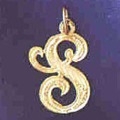 14K GOLD INITIAL CHARM - S #9560