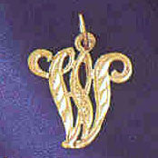 14K GOLD INITIAL CHARM - W #9560