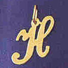 14K GOLD INITIAL CHARM - H #9561