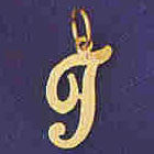 14K GOLD INITIAL CHARM - T #9561