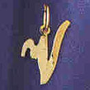 14K GOLD INITIAL CHARM - V #9561