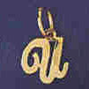 14K GOLD INITIAL CHARM - U #9562