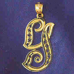 14K GOLD INITIAL CHARM - G #9563