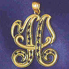 14K GOLD INITIAL CHARM - H #9563
