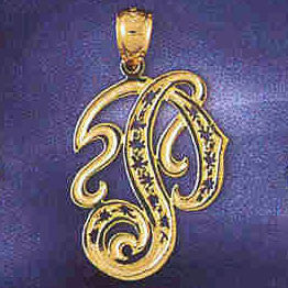 14K GOLD INITIAL CHARM - P #9563