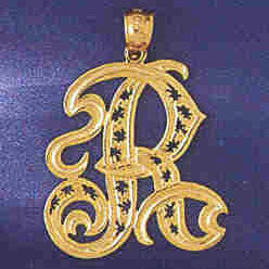 14K GOLD INITIAL CHARM - R #9563