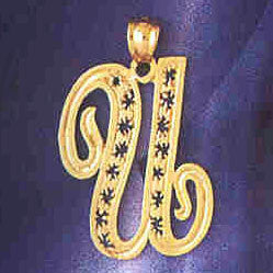 14K GOLD INITIAL CHARM - U #9563