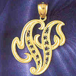 14K GOLD INITIAL CHARM - V #9563