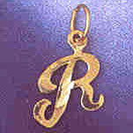 14K GOLD INITIAL CHARM - R #9564