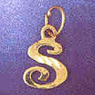 14K GOLD INITIAL CHARM - S #9564
