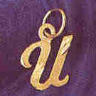 14K GOLD INITIAL CHARM - U #9564