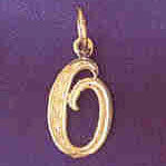 14K GOLD INITIAL CHARM - O #9565