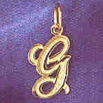 14K GOLD INITIAL CHARM - G #9565