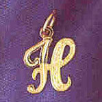 14K GOLD INITIAL CHARM - H #9565