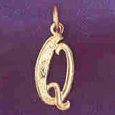 14K GOLD INITIAL CHARM - Q #9565