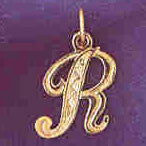 14K GOLD INITIAL CHARM - R #9565