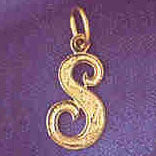 14K GOLD INITIAL CHARM - S #9565