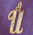 14K GOLD INITIAL CHARM - U #9565