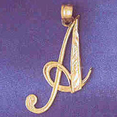 14K GOLD INITIAL CHARM - A #9566