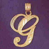 14K GOLD INITIAL CHARM - G #9566