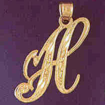 14K GOLD INITIAL CHARM - H #9566