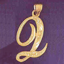 14K GOLD INITIAL CHARM - Q #9566