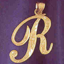 14K GOLD INITIAL CHARM - R #9566