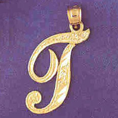 14K GOLD INITIAL CHARM - T #9566