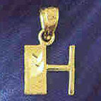 14K GOLD INITIAL CHARM - H #9568