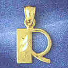 14K GOLD INITIAL CHARM - R #9568