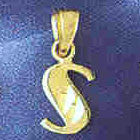 14K GOLD INITIAL CHARM - S #9568