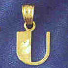 14K GOLD INITIAL CHARM - U #9568