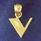 14K GOLD INITIAL CHARM - V #9568