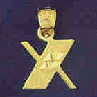 14K GOLD INITIAL CHARM - X #9568