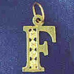 14K GOLD INITIAL CHARM - F #9569