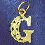 14K GOLD INITIAL CHARM - G #9569