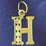 14K GOLD INITIAL CHARM - H #9569