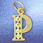 14K GOLD INITIAL CHARM - P #9569