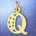 14K GOLD INITIAL CHARM - Q #9569