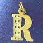 14K GOLD INITIAL CHARM - R #9569